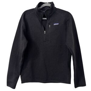 Patagonia Mens Better Sweater Small Black 1/4-Zip Fleece Pullover Outdoor